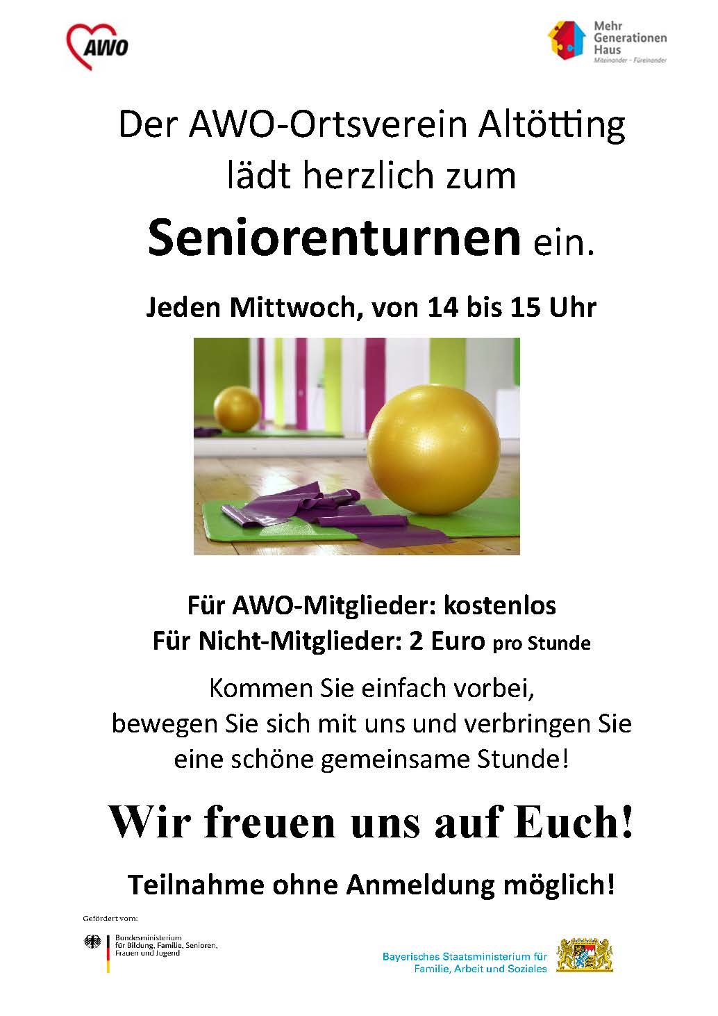 AWO Seniorenturnen Flyer Oktober 2026